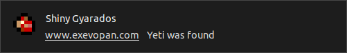 A push notification saying that a Yeti has been found